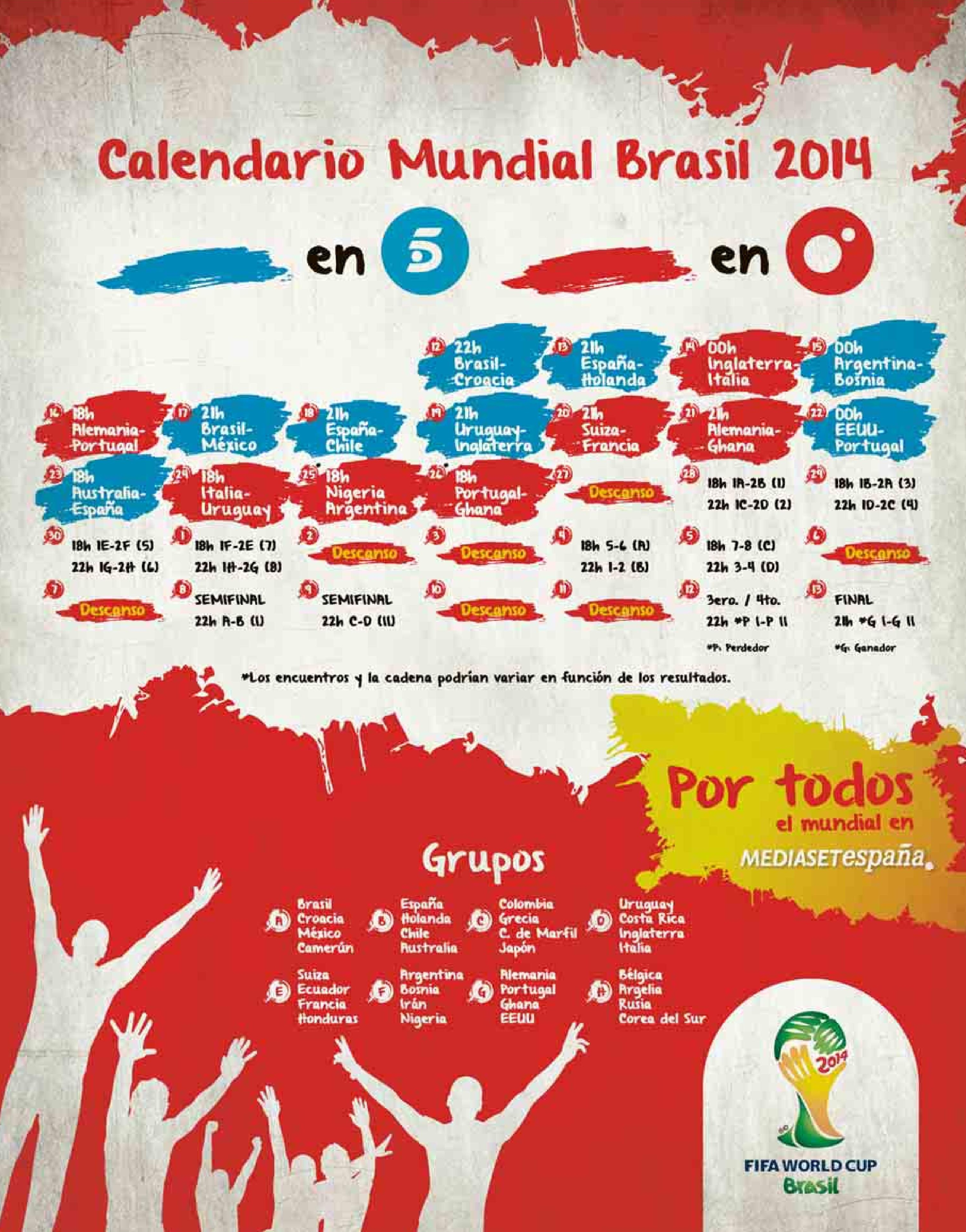 Calendario Mundial Brasil 2014